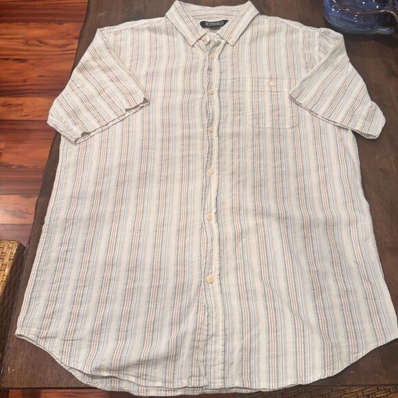 Ezekiel Striped Cotton Button Down Shirt XL | Surf Skater Style | Lightweight - Picture 1 of 7